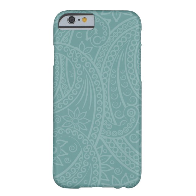 Teal Henna Swirl Pattern iPhone Case (Back)