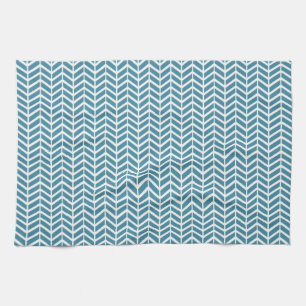 Teal Herringbone Tea Towel