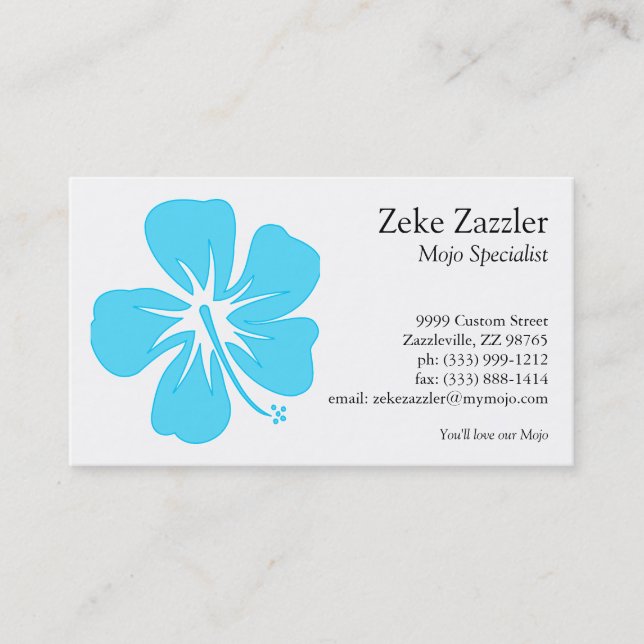 Teal Hibiscus Business Card (Front)