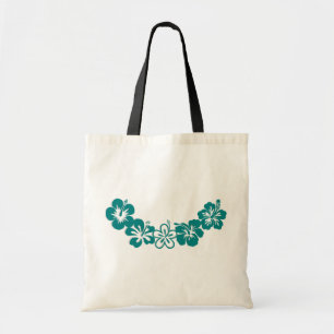 Teal Hibiscus Lei Hawaii Souvenirs Tote Bag