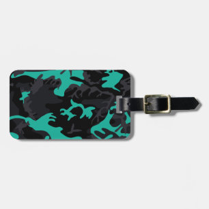 Teal Highlights Camo Luggage Tag