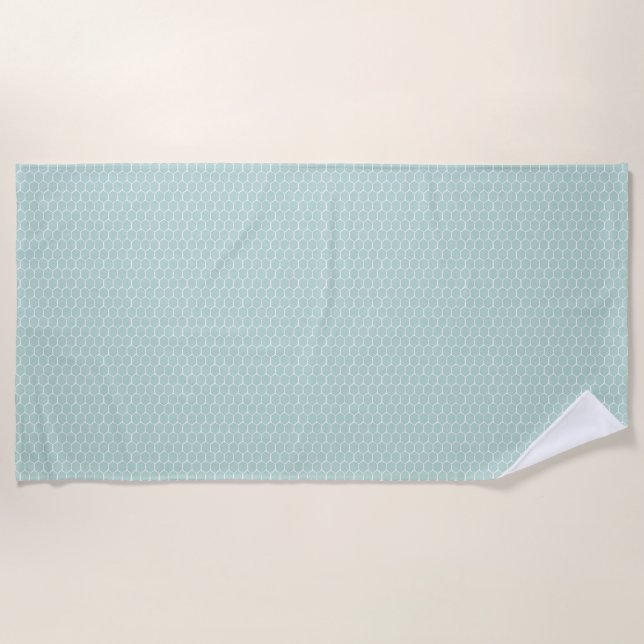 Teal Honeycomb Beach Towel (Front)