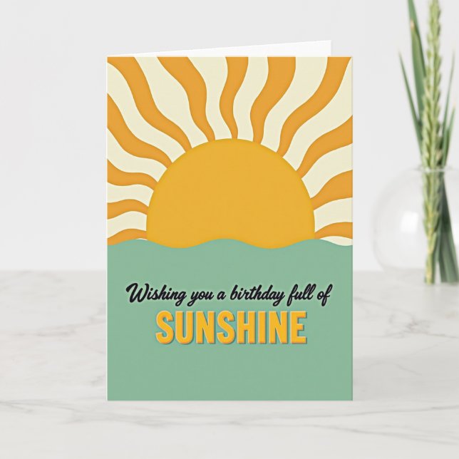 Teal Horizon Birthday Card (Front)