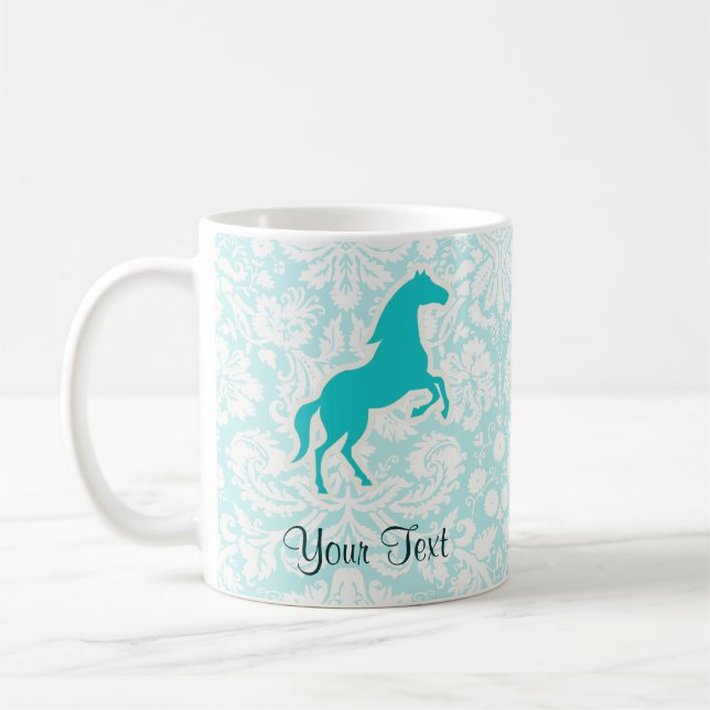 Teal Horse Coffee Mug (Left)