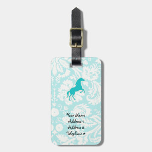 Teal Horse Luggage Tag