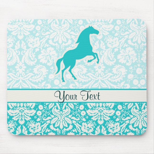 Teal Horse Mouse Pad (Front)