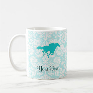 Teal Horse Racing Coffee Mug