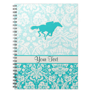 Teal Horse Racing Spiral Notebook