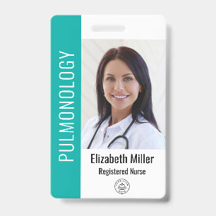Teal Hospital Medical Employee Photo ID Badge