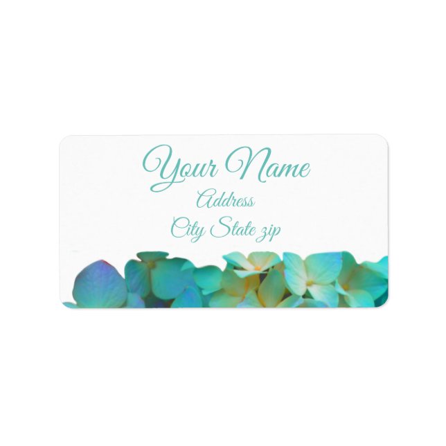 Teal   Hydrangea Wedding collection Label (Front)