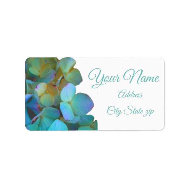 Teal   Hydrangea Wedding collection Label (Front)