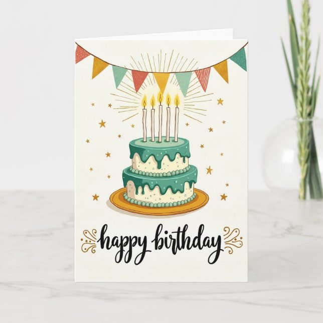 Teal Icing Birthday Card (Front)