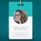 Teal ID Card | Modern Corporate Photo Name Logo QR