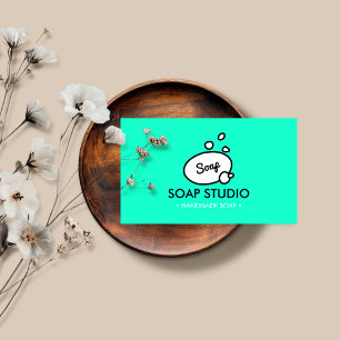 Teal Illustrated soap Business Card