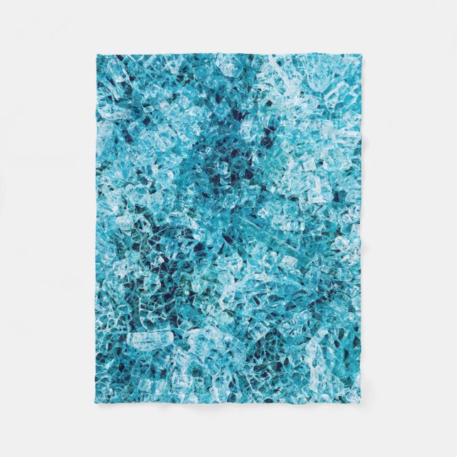 Teal illustration fleece blanket (Front)