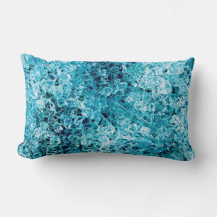 Teal illustration lumbar cushion