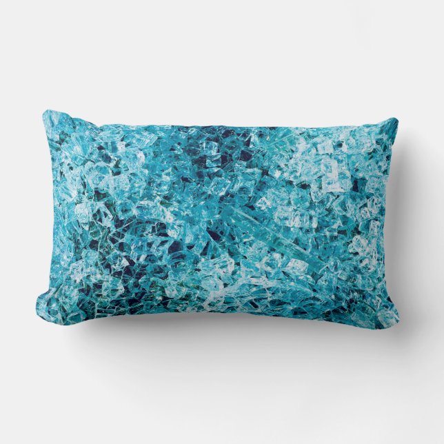 Teal illustration lumbar cushion (Front)