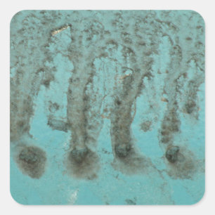Teal Industrial Shabby Chic Square Sticker