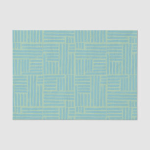 Teal ink roller stripes tissue paper