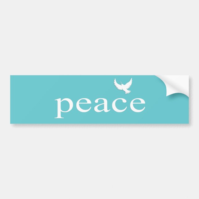 Teal Inspirational Peace Quote Bumper Sticker (Front)