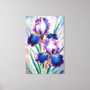 *~* Teal Iris Flower Artsy Iris Painting AP84 Canvas Print