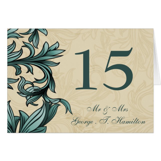 Teal ivory Vintage Flourish Wedding (Front Horizontal)
