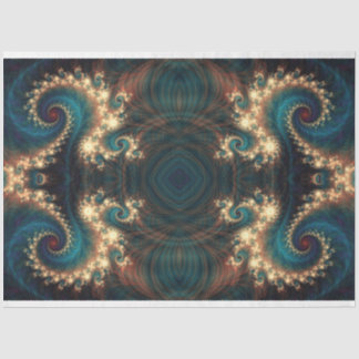 Teal Jewel Fractal Abstract 2 Decoupage Tissue Paper