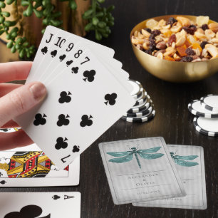Teal Jewelled Dragonfly Playing Cards