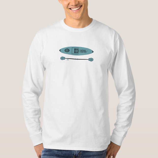 Teal Kayak Long Sleeve T-Shirt (Front)