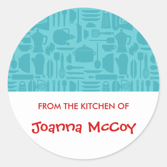 Teal Kitchen From the Kitchen of Stickers (Front)