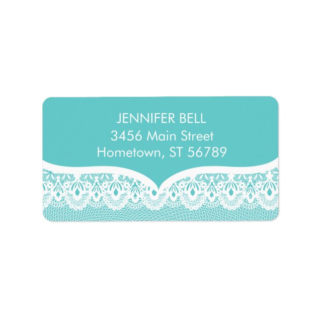 Teal Lace Address Label (Front)