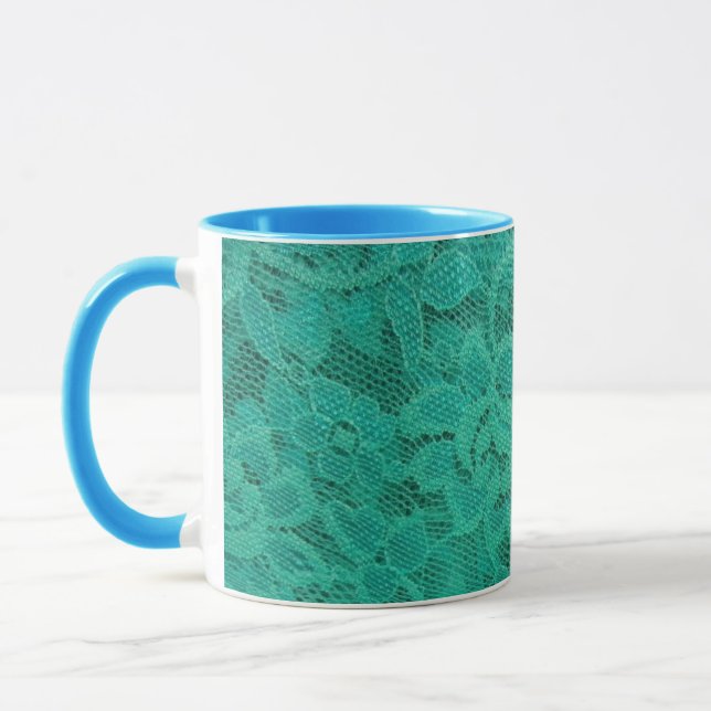 Teal Lace Mug (Left)