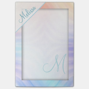 Teal Lavender Yellow Melon Monogram Post-it Notes