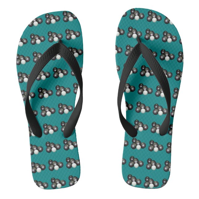 Teal Lawn Bowls, Flip Flops (Footbed)