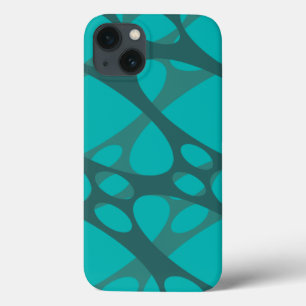 Teal Layered Ovals  iPhone 13 Case