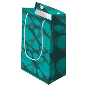 Teal Layered Ovals  Small Gift Bag
