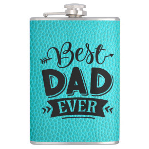 Teal Leather Design   Hip Flask