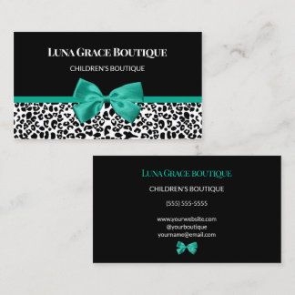 Teal Leopard Children’s Boutique Business Card