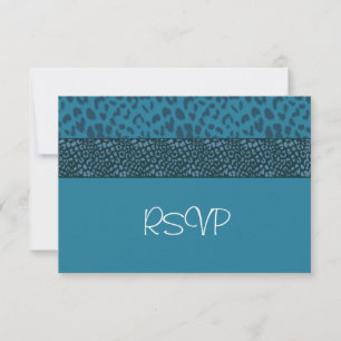Teal Leopard Fur Pattern RSVP