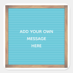 Teal Letterboard Marquee Sign Custom Message Square Sticker