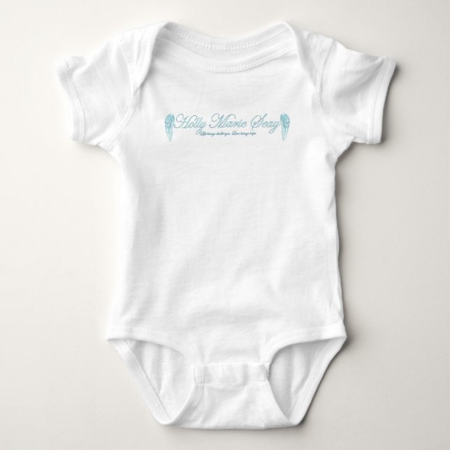 Teal Lettering Baby Bodysuit (Front)