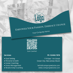 Teal Life Coach Services Company Business Card
