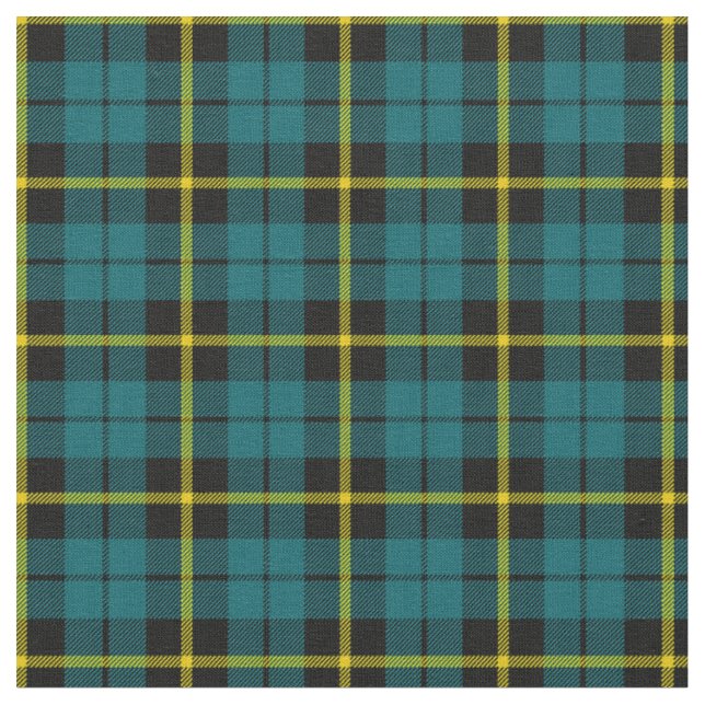 Teal light blue aqua yellow stripe plaid print2 fabric (Close Up)