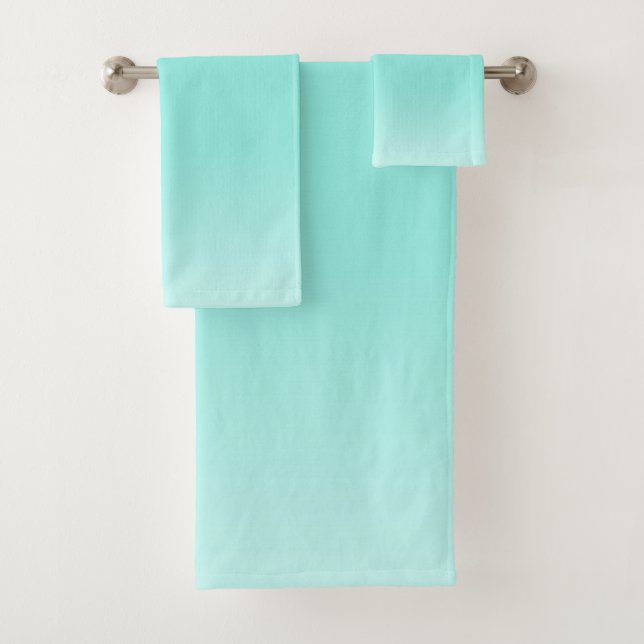 teal light fresh graduated levels bath towel set (Insitu)