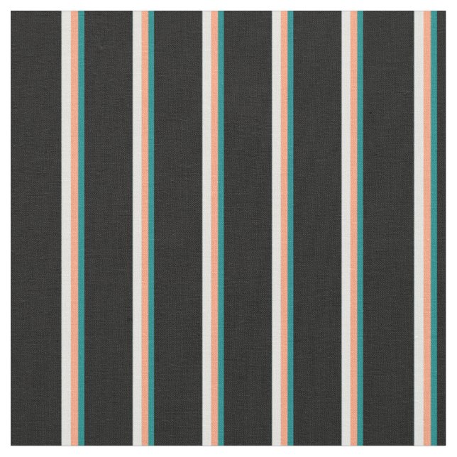 Teal, Light Salmon, Light Cyan, and Black Coloured Fabric (Close Up)