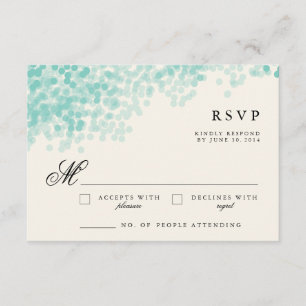 Teal Light Shower Rustic RSVP Response Cards