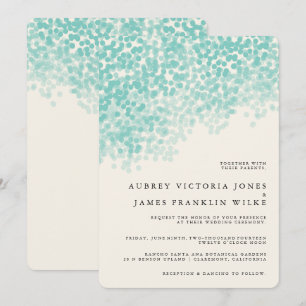 Teal Light Shower Rustic Wedding Invitations