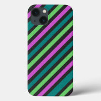 Teal, Lime Green, Hot Pink Glitter Striped STaylor