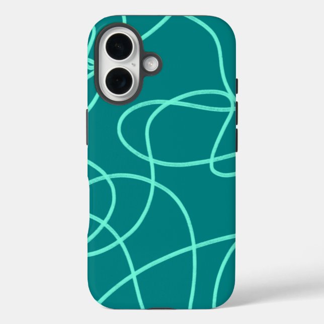 Teal Line Art  Case-Mate iPhone Case (Back)