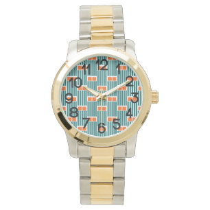 Teal Lines and Boxes Watch